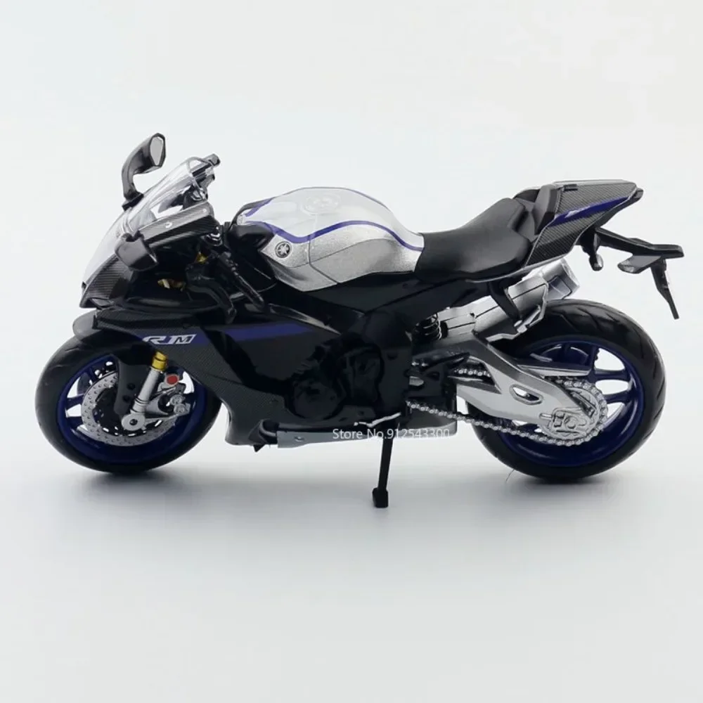Scale 1:12 Yamaha YZF-R1M Motorcycle Model Toy Alloy Diecast Shock Absorption Rubber Tires Motor Models Collection Boys Gifts
