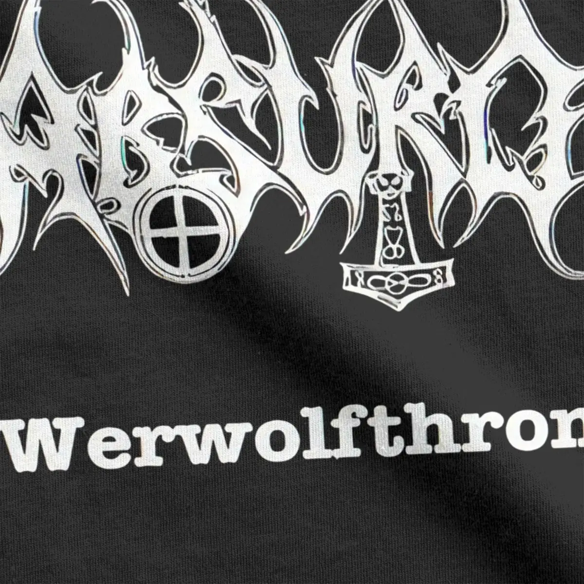 Werwolfthron Black Metal Band T-Shirt for Men Women Absurd Vintage Pure Cotton Tee Shirt Round Neck T Shirts Plus Size Clothes