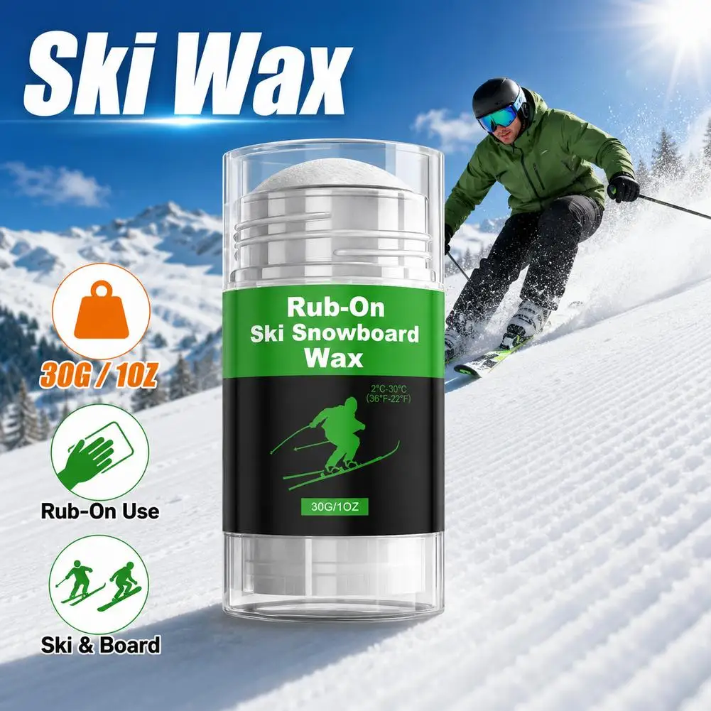 Rub-on Ski Wax Protects Base, Smooth Glide, Reduces Scratches, Long-lasting Protection, Improves Sliding Performance on Snow