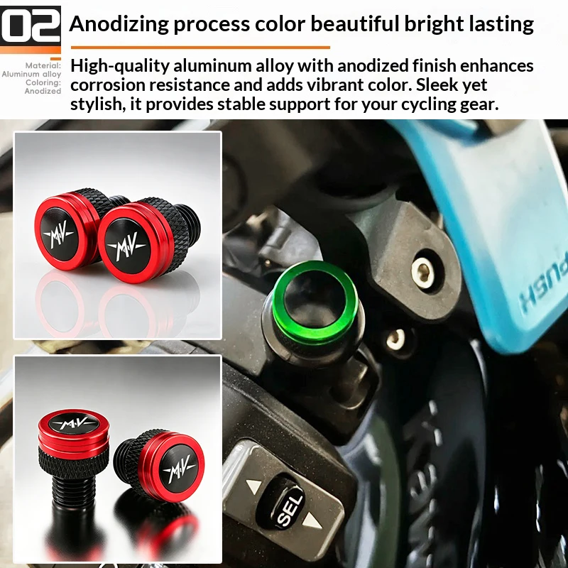 

Motorcycle M10*1.25 Aluminum Screws Bolts Mirror Hole Plugs Cap For MOTO MV Agusta F3 675 800 Brutale 800 1000 Turismo Veloce