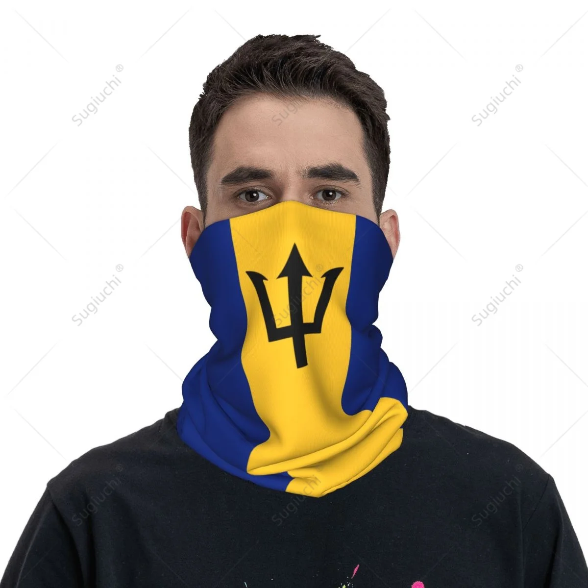 Unisex Barbados Flag Neckerchief Scarf Neck Face Mask Scarves Neck Warmer Seamless Bandana Headwear Cycling Hiking