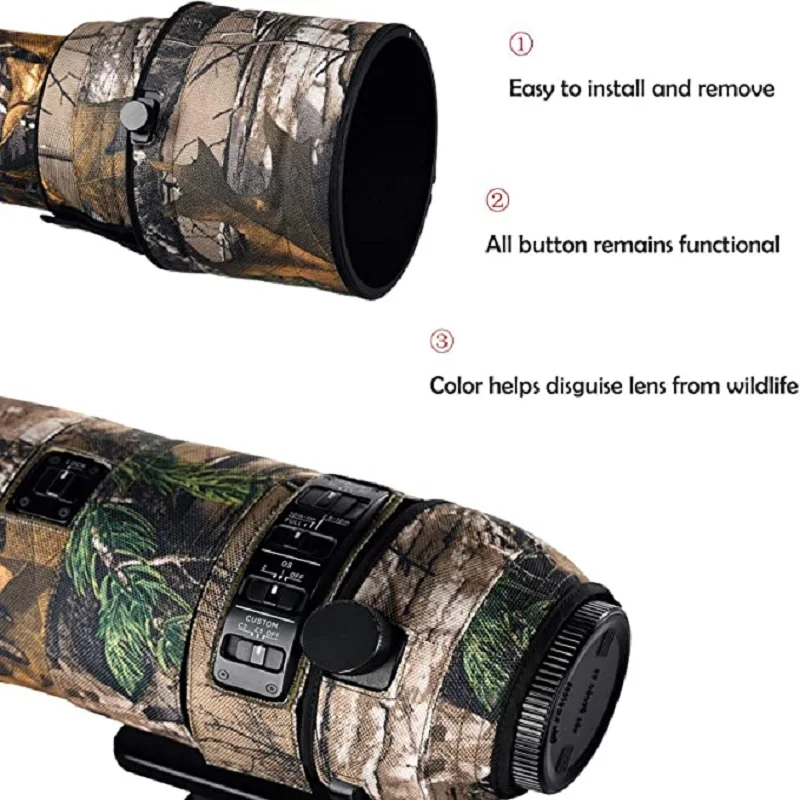 Selens Lens Coat For Sigma 150-600S waterproof Rubber Cover Protective Case Camera Lens Camouflage Coat Photography Accessories