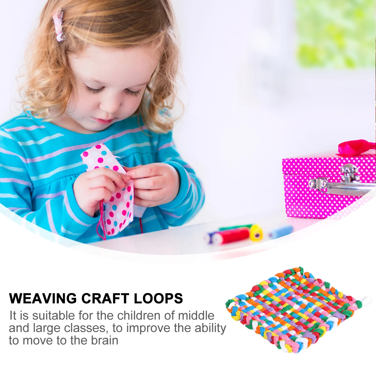 98 stuks Loom Pannenlap Veelkleurige elastische lussen DIY Weven Craft Set Kids Educatief Fun Loom Loop Elastische pannenlap