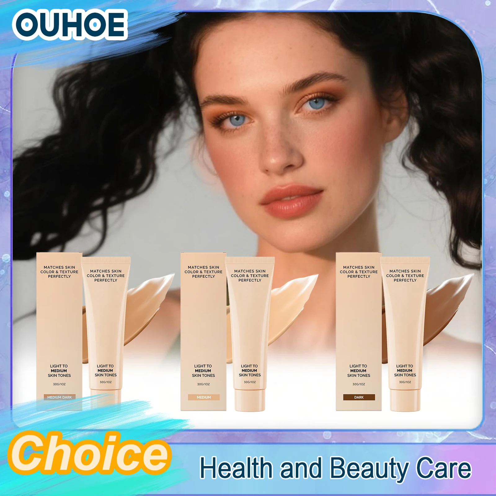 Liquid Foundation Concealer Covers Flaws Color Changing Lightweight Moisturizing Brightening Soft Matte Long Lasting Makeup Base