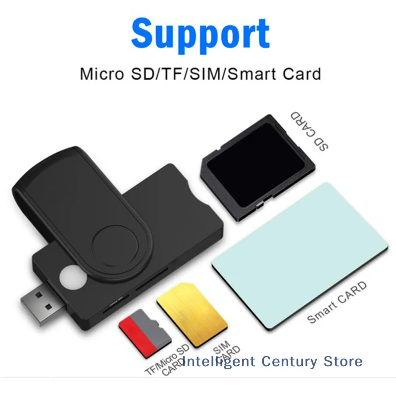 （In）UTHAI X02 USB SIM Smart Card Reader For Bank Card CAC ID SIM SD TF/Micro SD