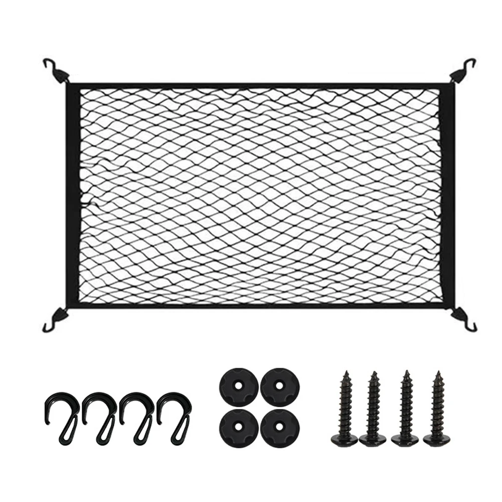 

Черная эластичная сетка-крепление для грузов, износостойкая, удобная установка, сверхпрочные крючки, долговечное использование, надежная транспортировка