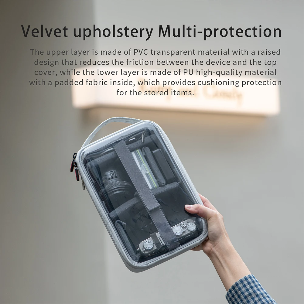 Camera Bag Visible Camera Bag Transparent Digital Carry Bag PU PVC Splashproof Anti-Scratch For Pocket 3/GoPro/Insta360 Cam