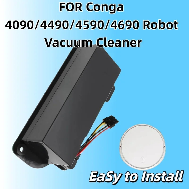 14.8V 6500mAh Rechargeable Li-ion Battery –FOR Conga 4090/4490/4590/4690 Robot Vacuum Cleaner, Reliable Replacement Spare Part