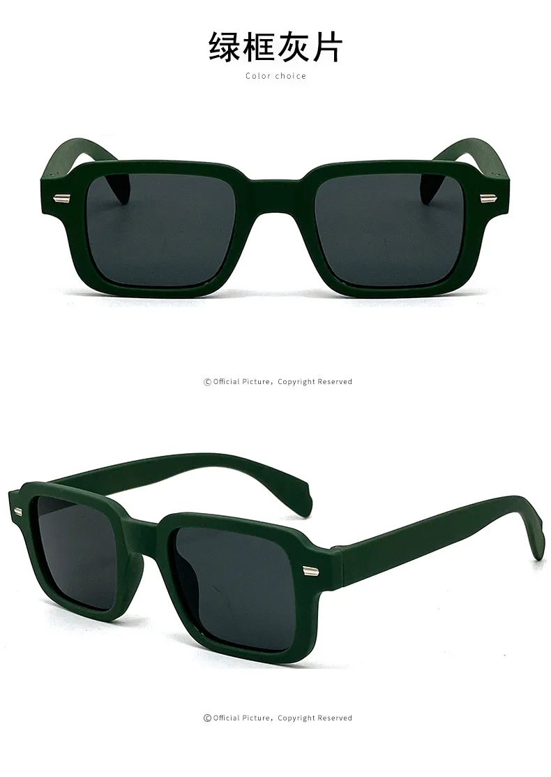 Neue Vintage Quadratische Sonnenbrille für Damen und Herren Marken-Rechteck-Sonnenbrille Ovale Brillen für Männer und Frauen – Detail 8