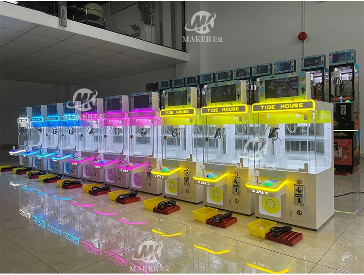 LED Mini Arcade Crane Machine TIDE HOUSE Display Screen LED Mini Claw Machine for Vending Mini Plush Toys Spanish Language