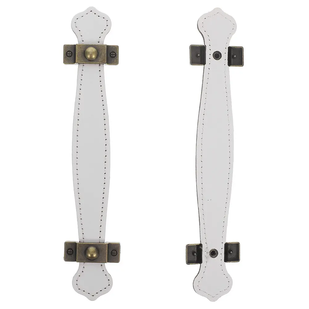 2Pcs PU Drawer Pull Handles Zinc Alloy Cabinet Pulls for Dressers Wardrobes Luggage Comfortable Ergonomic Furniture
