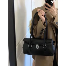 2024 Trend Fashion Shoulder Bags Korean Style Women's Black Hand Bags Hottie Silver Axillary Bags Female Commuter Handheld Bags