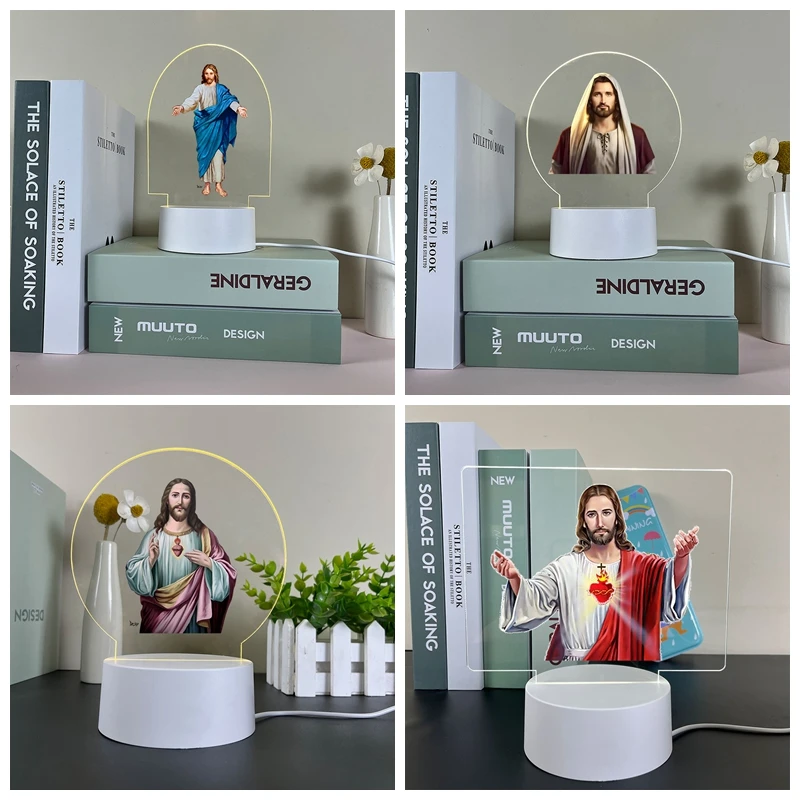 

jesus god Acrylic 3d Lamp Game Room Decor Lord Night Light Kids Birthday Gift