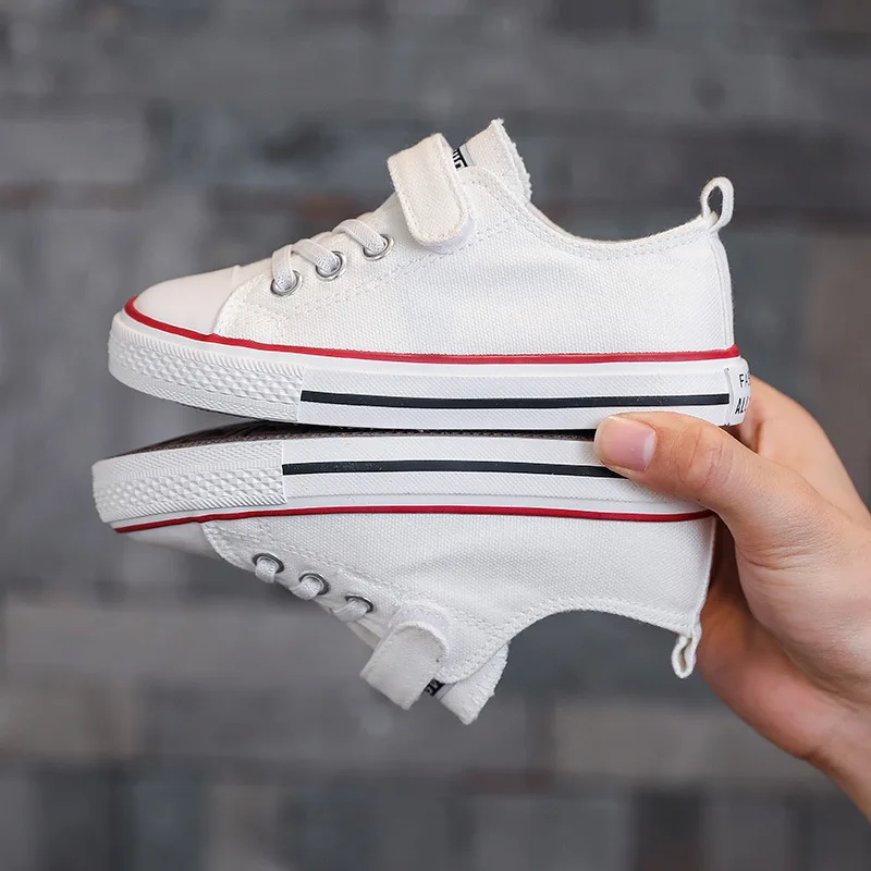

Children Spring Autumn Low Top Board Shoes Girls Soft Soled Canvas Shoes Boys Solid Color Casual Cloth Shoes Neutral Velcro