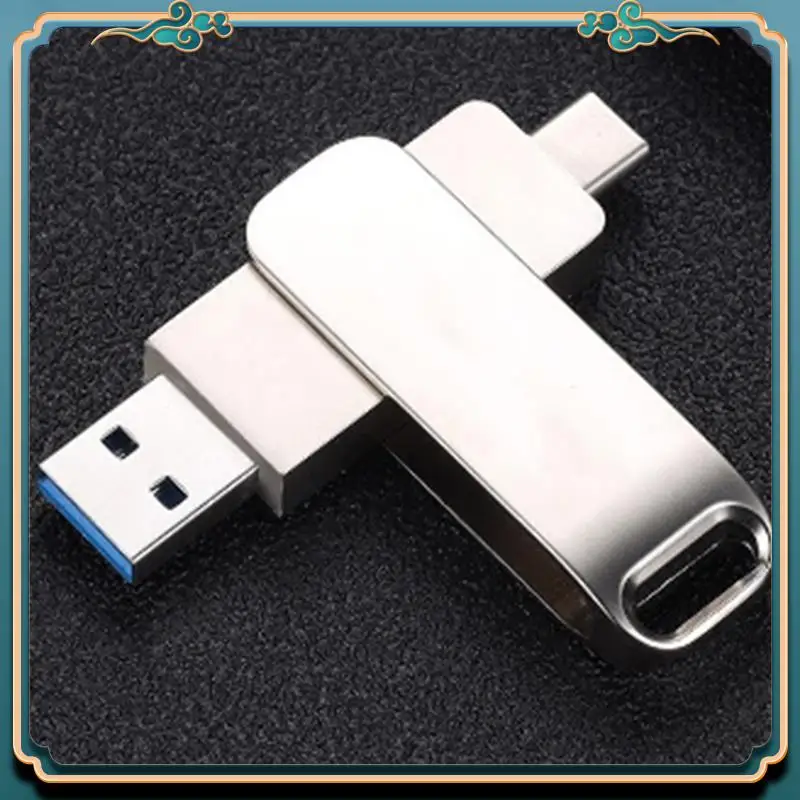 (新品)-頑丈な TYPE-C メタリック USB 128GB フラッシュ ドライブ、防水 & ギフト対応メモリ スティック U ディスク