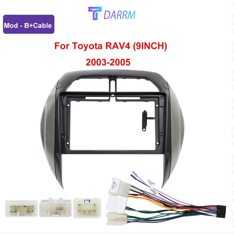 9 INCH Radio Frame For TOYOTA RAV4 2001 2002 2003-2005 2006 Fascia Dash Mount Kit Bezel