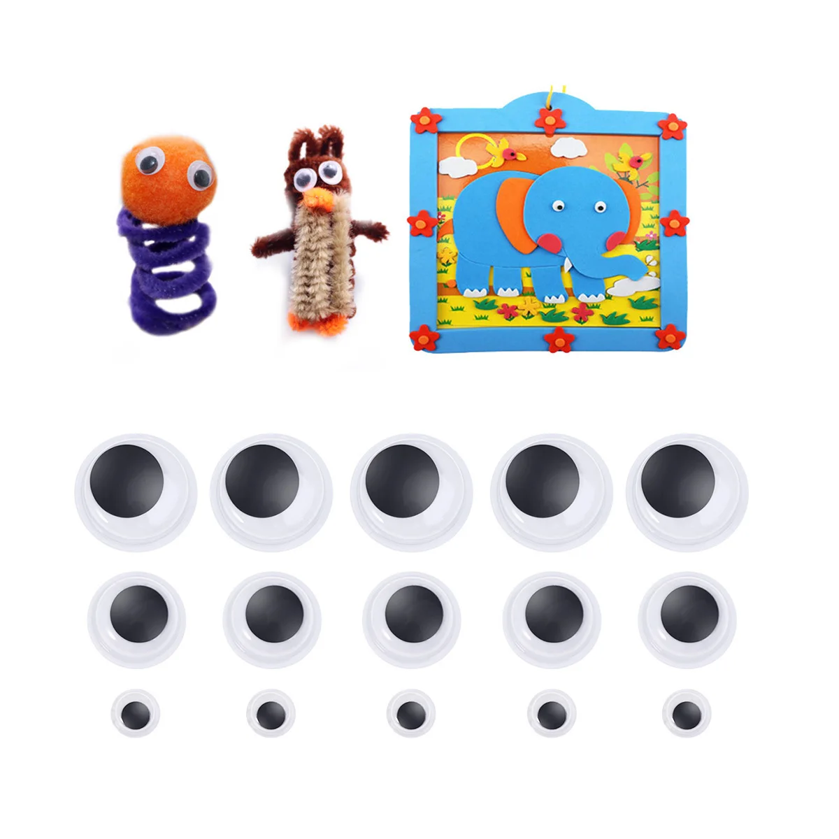 

250 pcs Plastic Self Cartoon Adhesive Wiggly For Googly Diy Craft Decor Googly Eyes Diy Animal Eyes