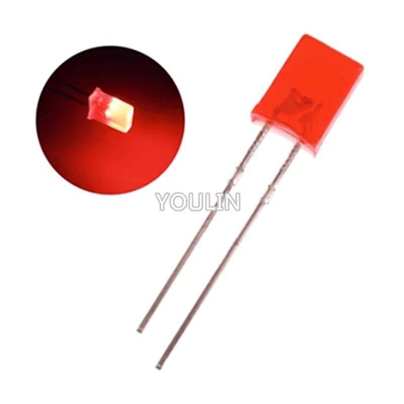 1000PCS/LOT 2*5*7MM Square LED Kit Transparent Light-Emitting Diode Kit 257 LED Diode Red Yellow Green Blue White 5 Colors