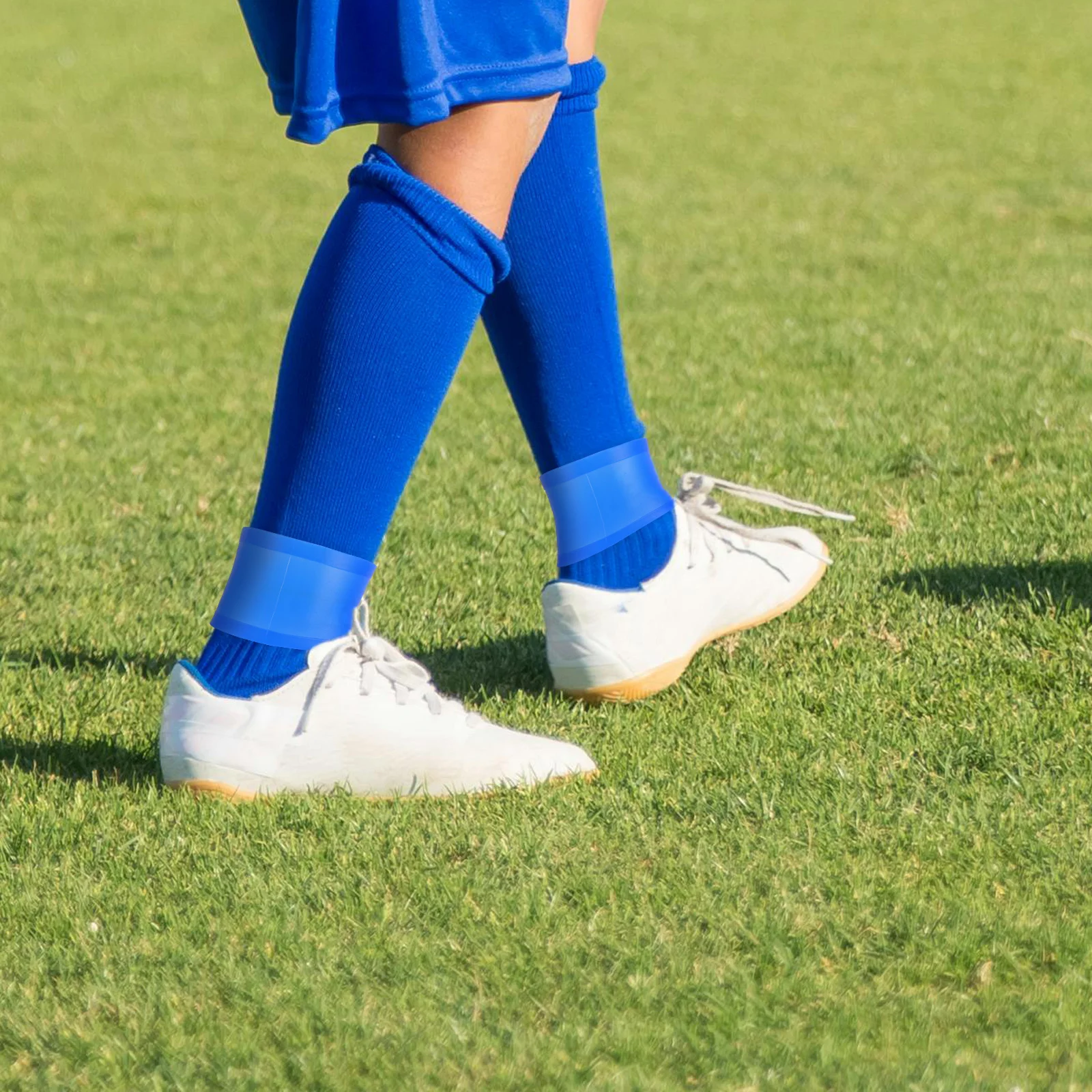 

2Pcs Silicone Shin Guard Bands Anti-Slip Sports Leg Strap for Soccer Basketball Running Non-Slip Shin Guard Holders