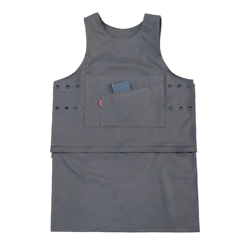 Tablier de cuisine avec logo personnalisé pour hommes et femmes, vêtements de travail, mode, blouse, parfait