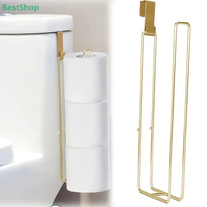 

★★★Iron Toilet Tissue Storage Rack, Toilet Roll Paper Holder, Kitchen Hook Tissue Holder Punch Free Wall Mounted