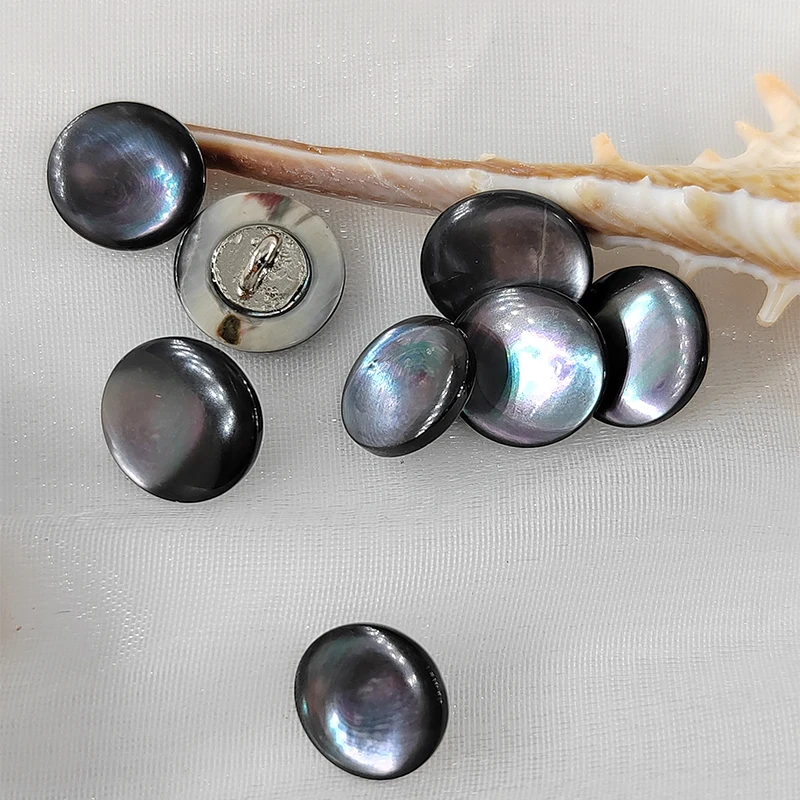 10/11/12/15MM Natural Shell Shank Buttons Of Clothing Wholesale 10Pcs Vintage Black White Shell Button Decor Sewing Accessories