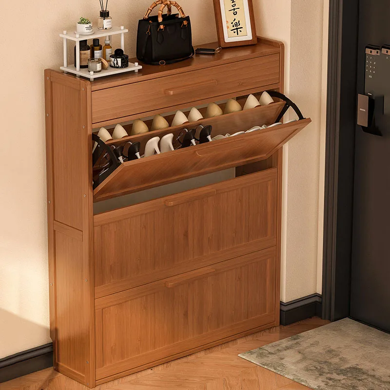 

Luxury Wooden Shoe Shelf Organizer Storage Living Room Display Designer Slippers Shoe Cabinet Vertical Zapatero Home Furniture