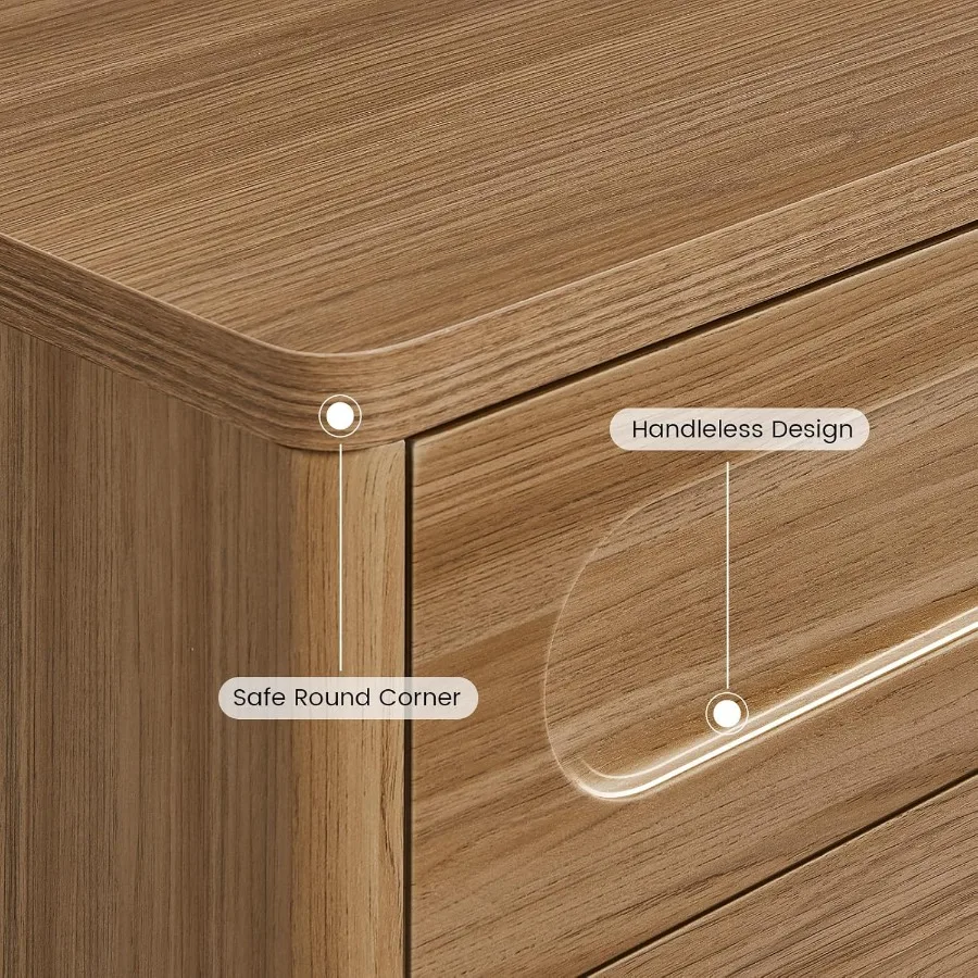 منضدة مع 3 أدراج 21.7 بوصة عرض × 15.8 بوصة (عمق) طاولات بجانب السرير كبيرة الحجم لغرفة النوم بجانب السرير للتخزين الحديث #4