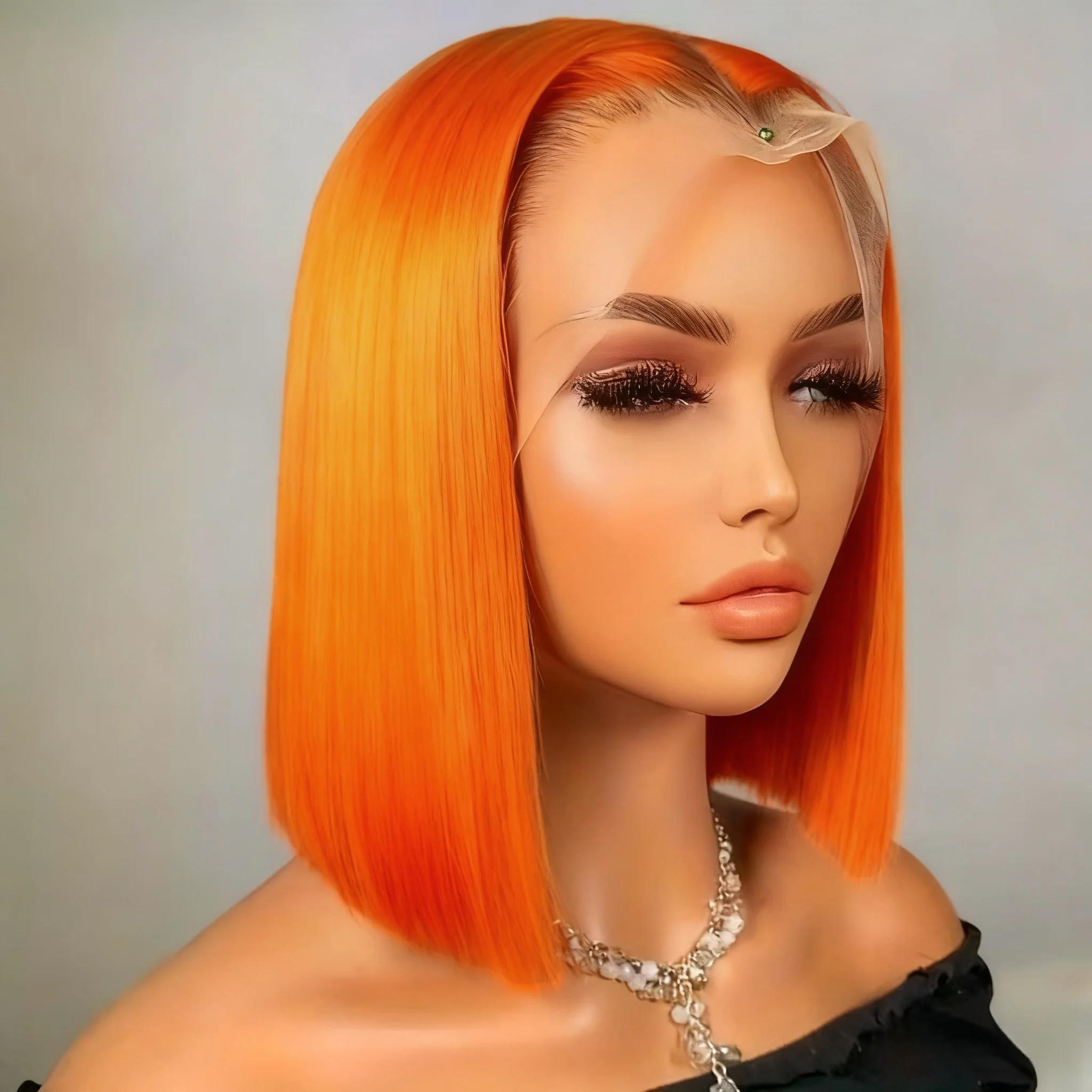 12 بوصة مستقيم بوب شعر مستعار شعر الإنسان الدانتيل شعر مستعار أمامي 180% الكثافة شعري قبل قطعها للنساء كل يوم