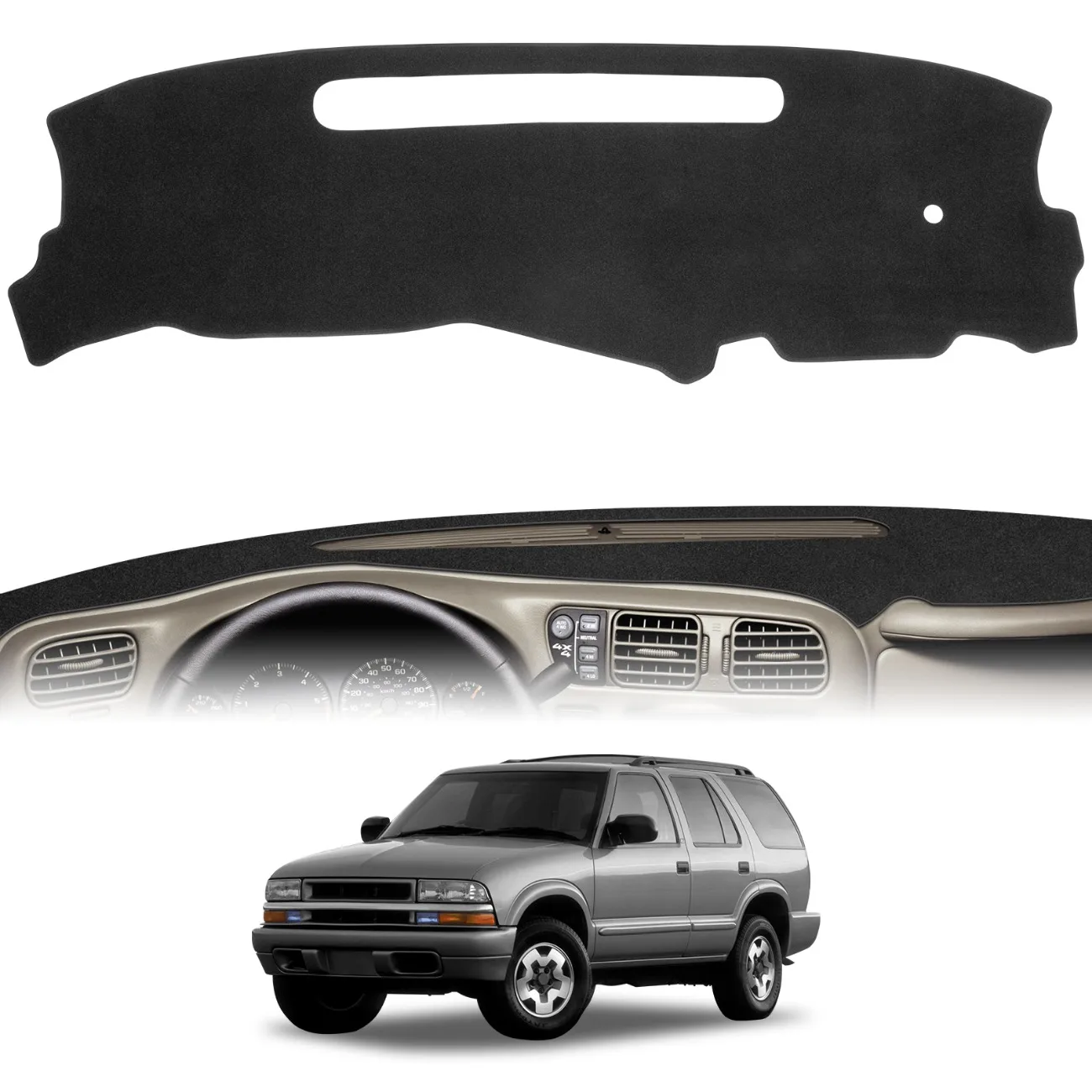 Tapete Protetor de Painel para Chevy S10 Pick Up Blazer 1998-2004 e GMC Jimmy Sonoma - Acessório Antiderrapante para Proteção Solar Interna