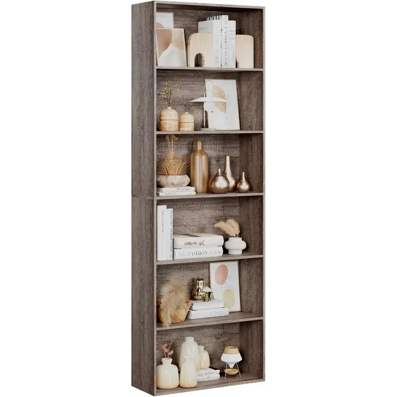 

Open Bookcase and Bookshelf, Freestanding Display Storage Shelves Tall Bookcase for Bedroom, Living Room and Office, Oak