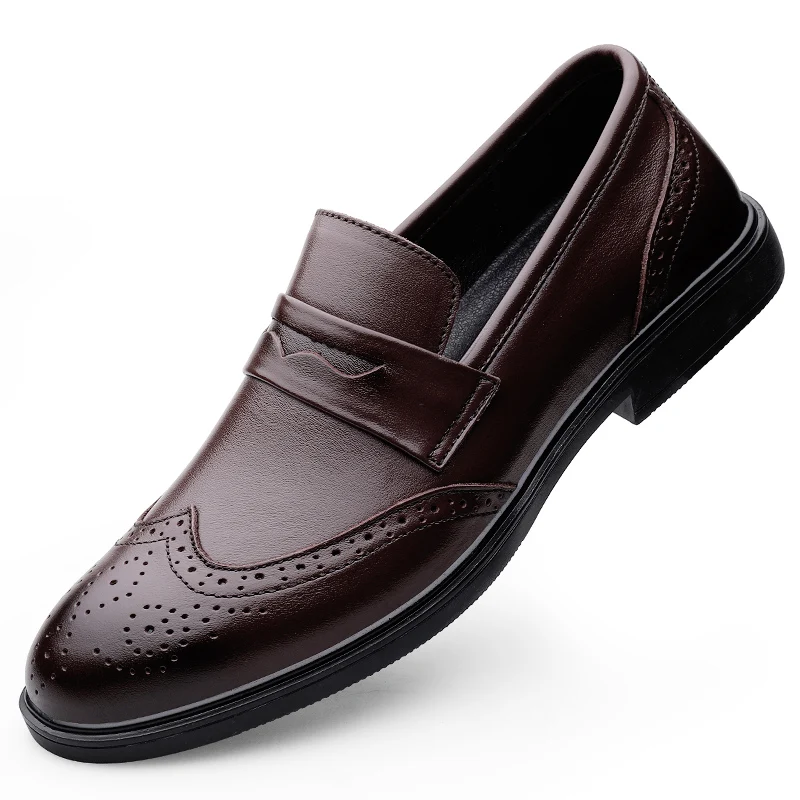 

Breathable Luxury Brogue Moccasins Men Loafers Shoes Male Flats Leather Casual Boat Walking Driver Footwear Chaussures Hommes