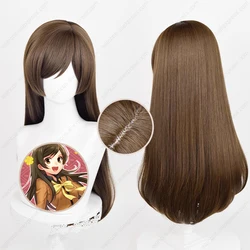 Anime Momozono Nanami Cosplay Wig 70cm Long Straight Brown Mixed Color Wigs Heat Resistant Synthetic Wigs