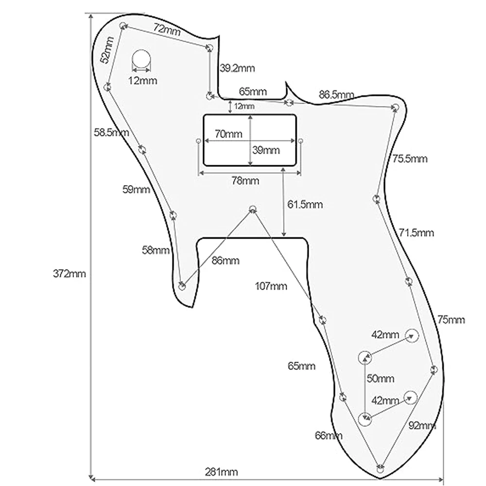 16 Holes Single Humbucker Guitar Pickguard TL USA/Mexico FD 72 for Telecaster Custom Style Electric Guitar