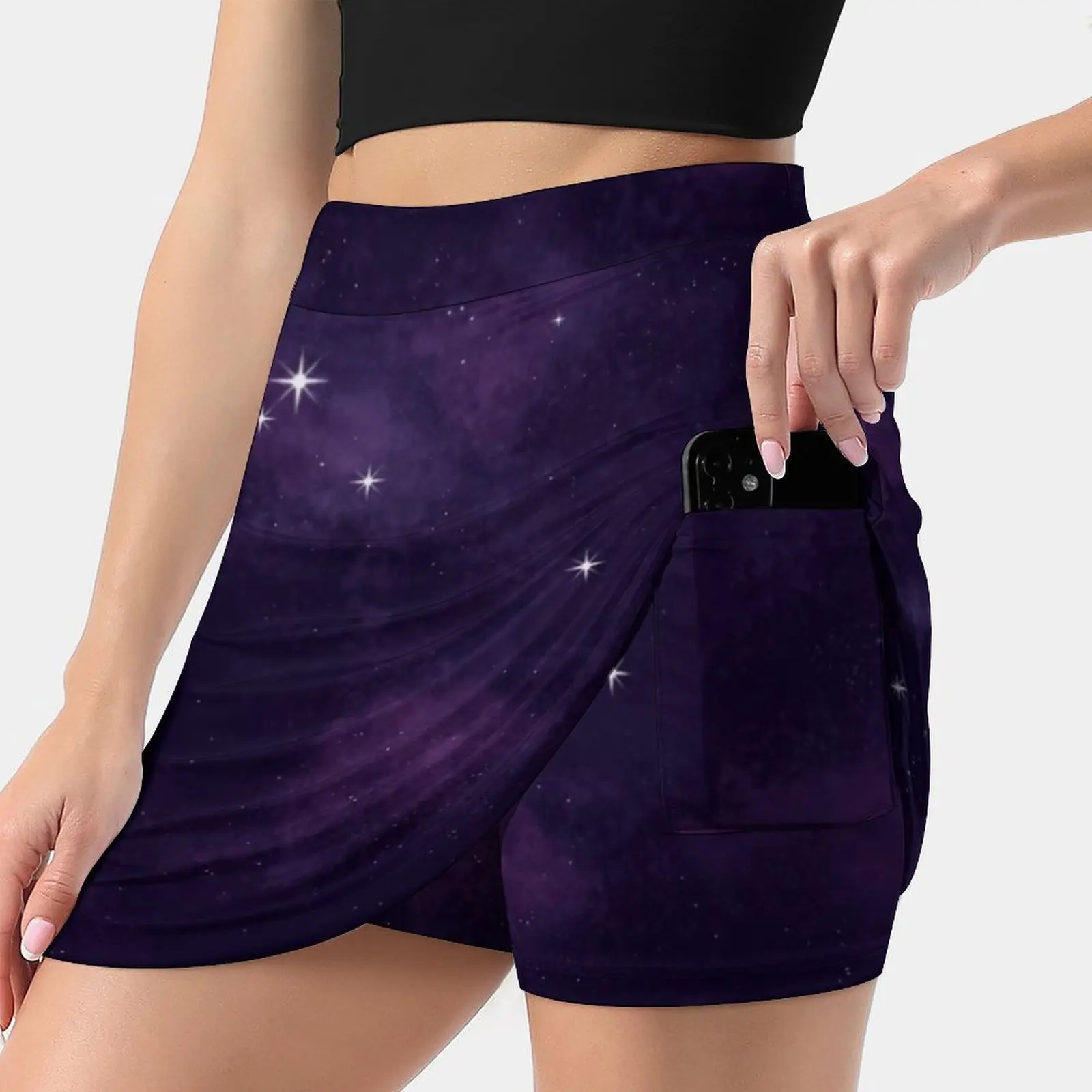 

Purple Galaxy Women's skirt With Pocket Vintage Skirt Printing A Line Skirts Summer Clothes Galaxy Space Stars Nebula Outer