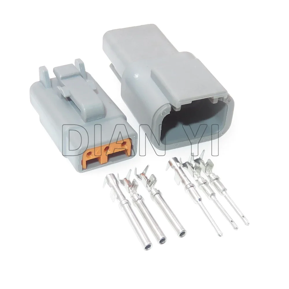 1 Set 3 Way DTM06-3S DTM04-3P AC Assembly Auto Electric Socket With Cables Car Plastic Housing Sealed Plug ATM04-3P ATM06-3S