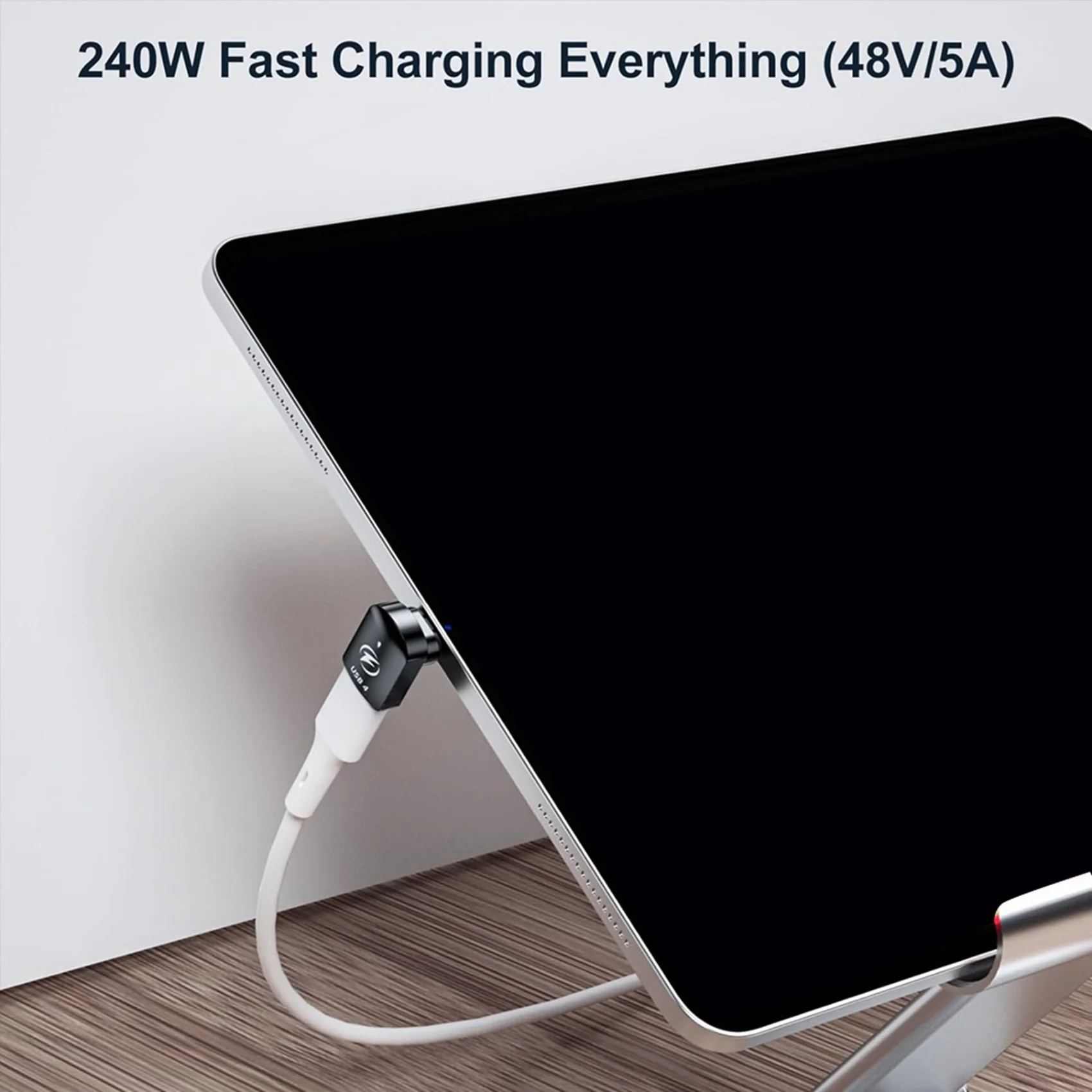 4 قطع محول USB C مغناطيسي 240 وات، محول مغناطيسي USB C 24Pin، 40 جيجابت في الثانية بيانات شحن سريع لـ Thunderbolt 3/4، MacBook Pro