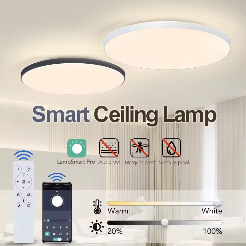 MANVIV LED Smart Modern Ceiling Lamp led lights with Remote/App Control Dimmable Light Fixture lighting home decor room
