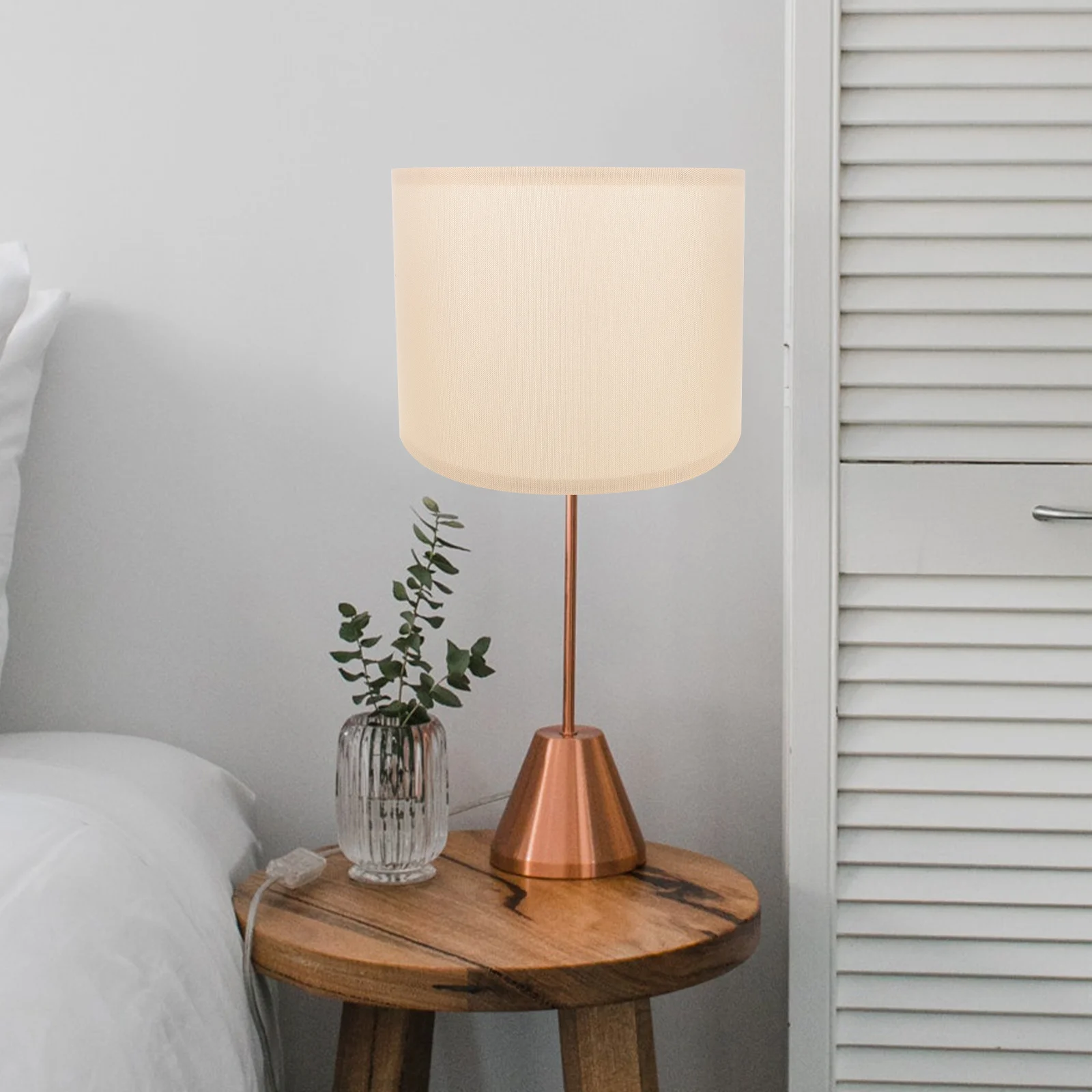 

Small Lampshade Metal Cloth Indoor Floor Lamp Shade Detachable Design Dustproof Replacement Lamp Cover Drum Lampshade