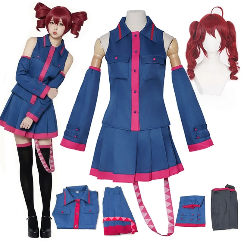 カサネテトコスプレ衣装ブルー制服ドレス-vtuber-ボーカロイドアイドル衣装女性ハロウィンアニメパーティーロールプレイスーツ