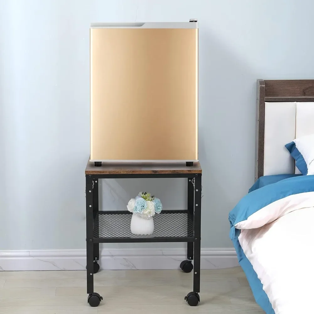 Mesa final rústica personalizável, mesa lateral de 2 camadas com prateleira de altura ajustável, 19,7" X 19,7" X 24", capacidade de peso de 143 lb, Grea