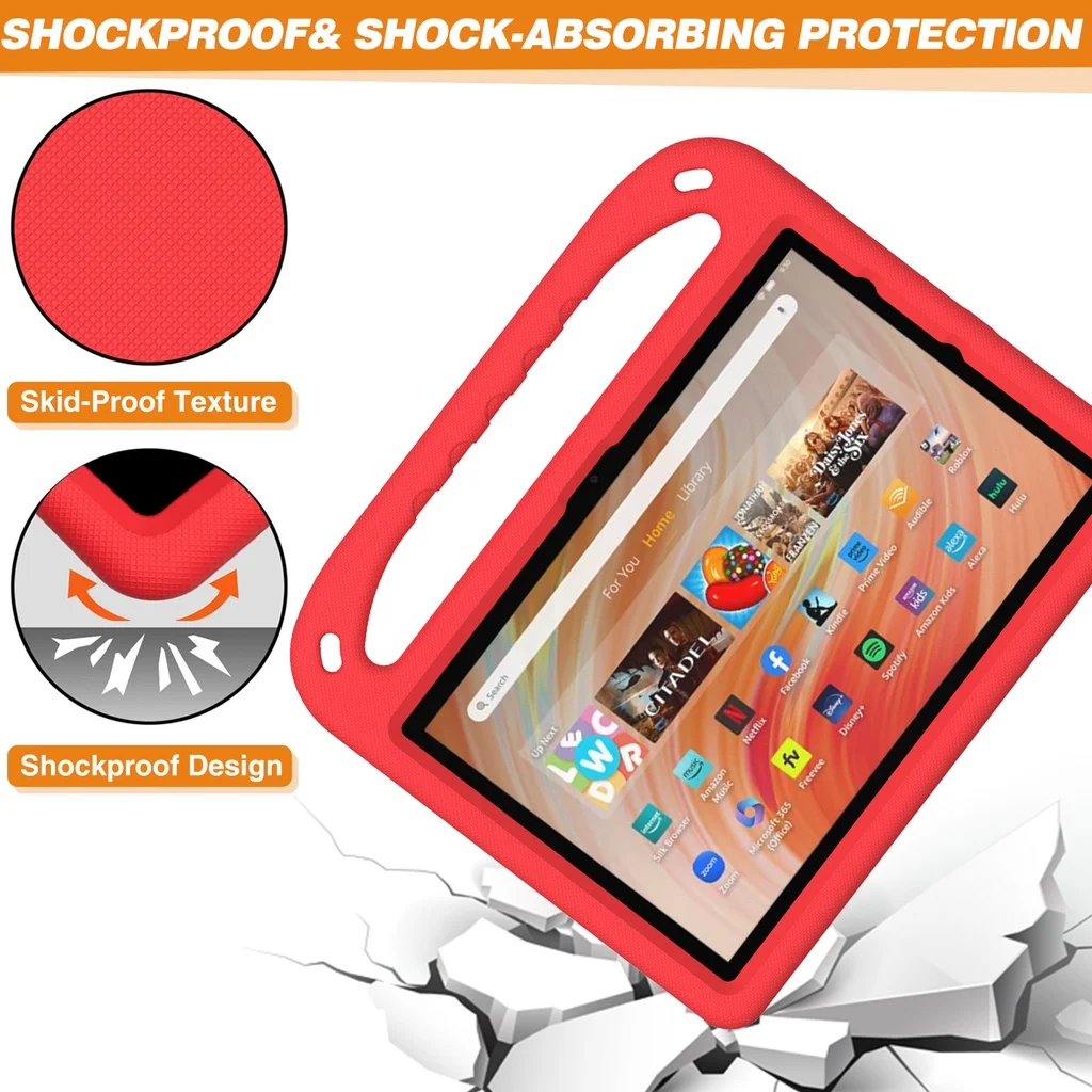 Kinder sicherer fall für amazon fire hd8 plus 7 für amazon kindle fire hd8 kinder stoßfest eva stand case mit hand halter