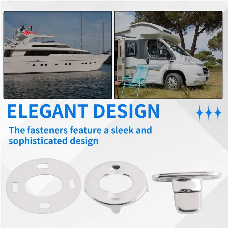 

A10E-10 Piece Twist Lock Common Sense Fastener Metal Turn Buttons For Boats, Sailboats, Rvs, Dinghies And Caravans