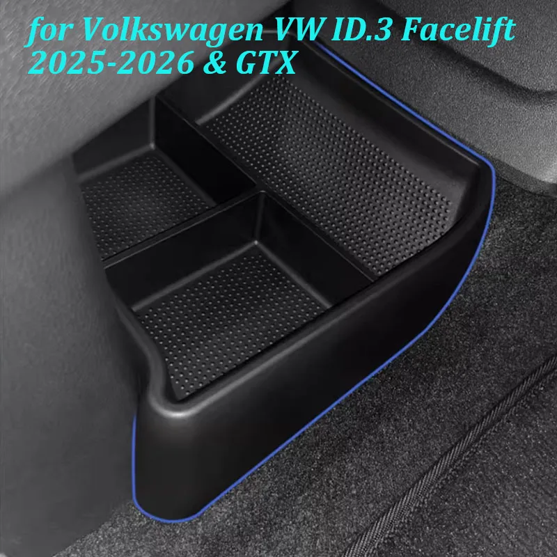 

For Volkswagen VW ID.3 Facelift 2025 2026 Center Console Lower Storage Box Non-slip Organizer Tray GTX Interior Accessories