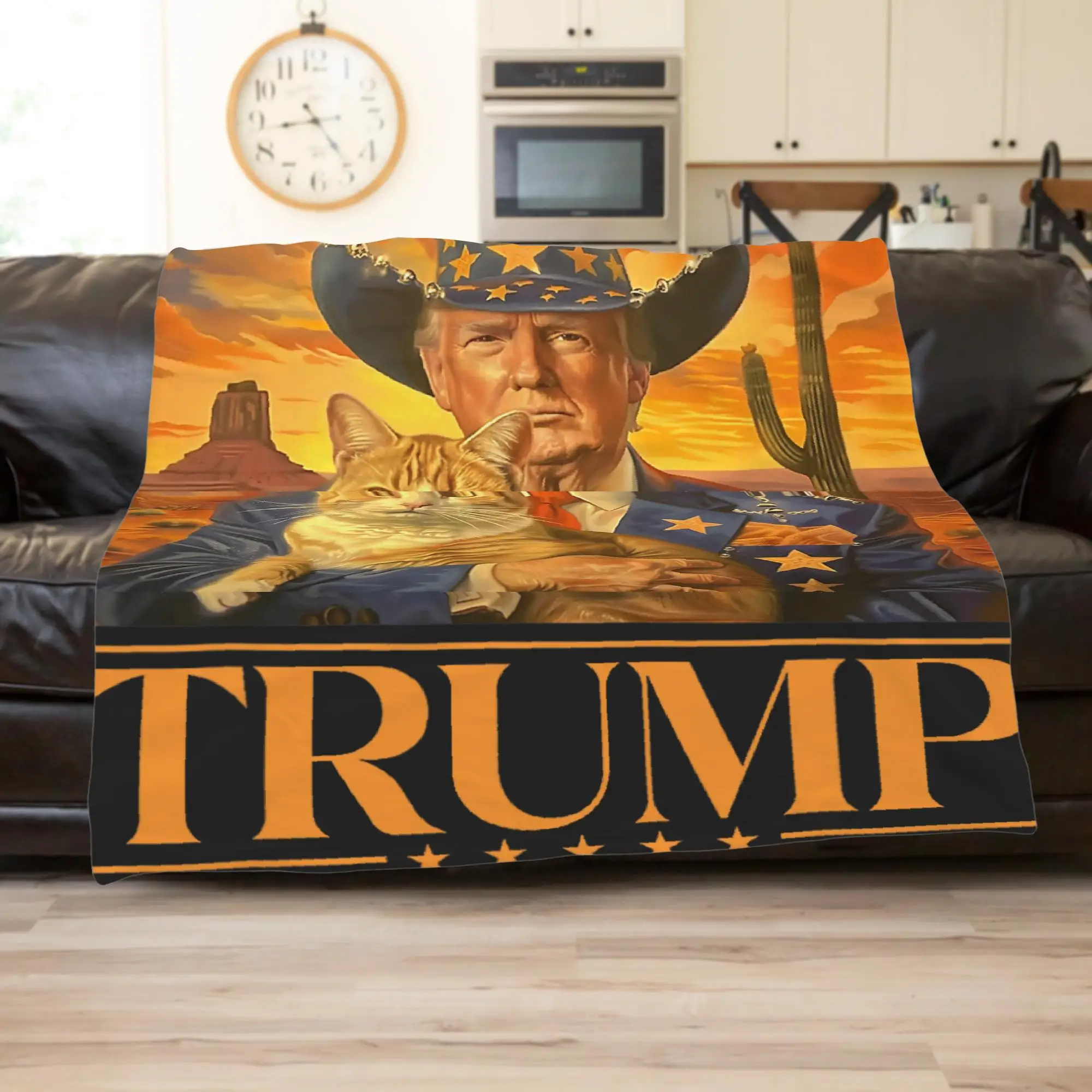 Trump and the Cat - Plush Printed Fleece Blanket, Perfect for Cozy Nights, Unique Design, Premium Quality, Ideal Gift for Cat