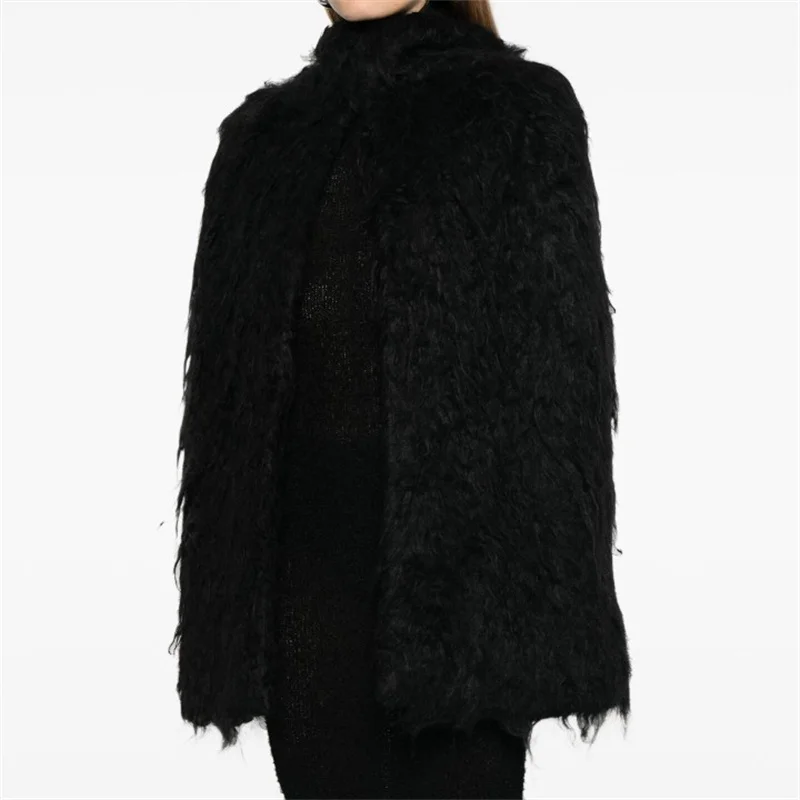 poncho women winter New artificial fur hooded cape for 2024 High quality slim fit sleeveless Capes women women's jacket y2k coat