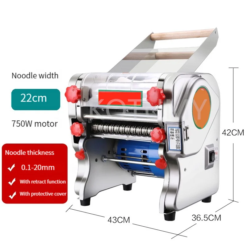 220V Commercial Dough Machine Stainless Steel Dumpling Wrapper Machine Noodle Maker Automatic Household Small Electric Dough Pre