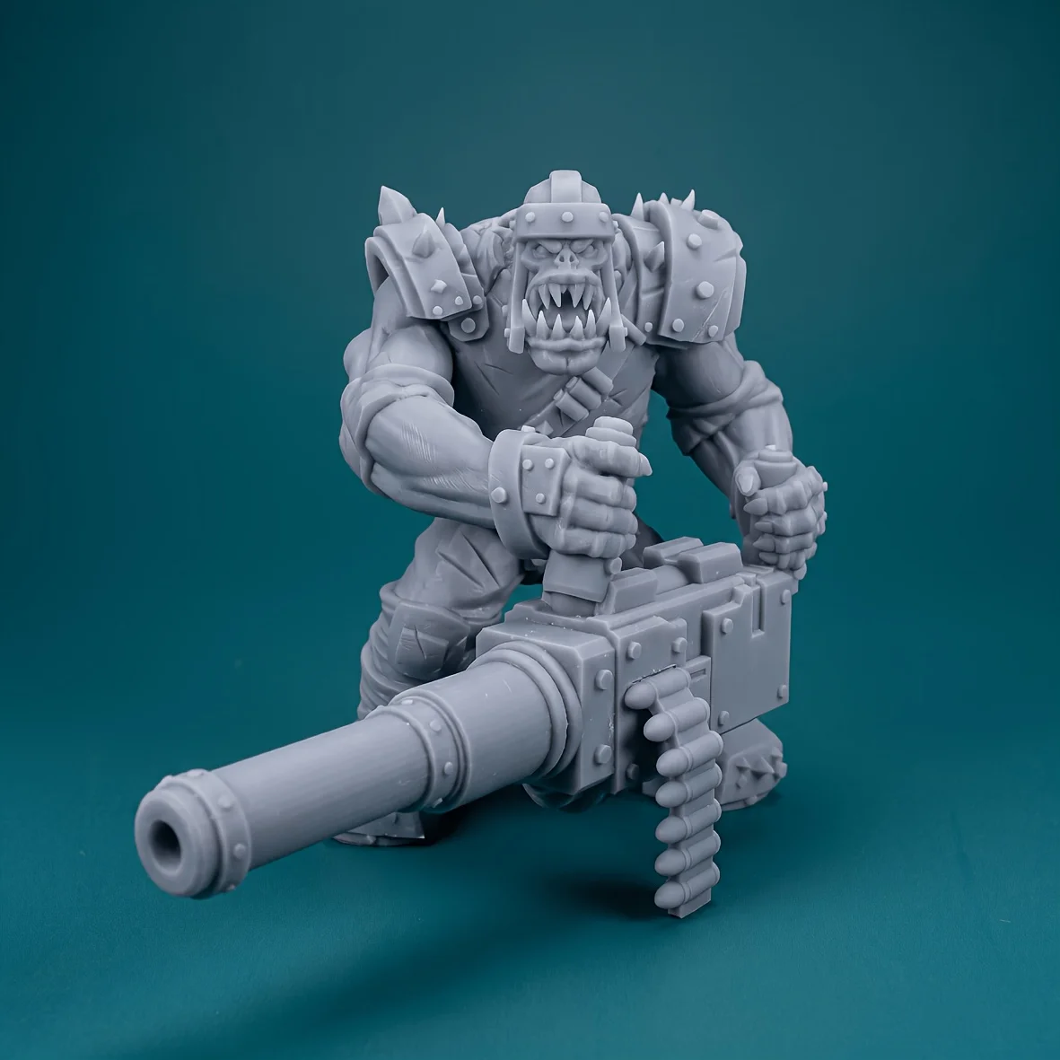 Fantasy Orc Warrior Miniature Set, Unpainted 3D Printed Models for Tabletop RPG and Collecting