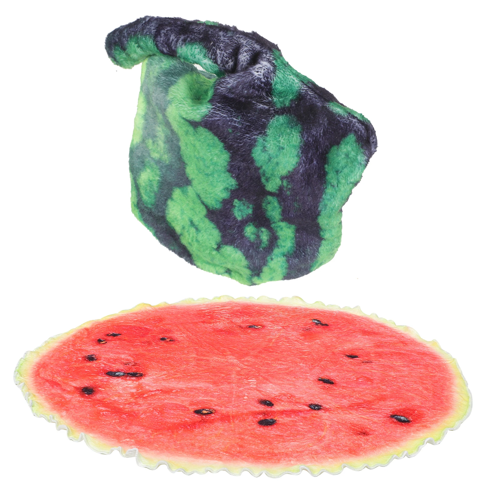 

Children Hat Kit Baby Warm Flannel Newborn Soft Infant Receiving Kids Swaddling Watermelon Pattern Printing Design Practical
