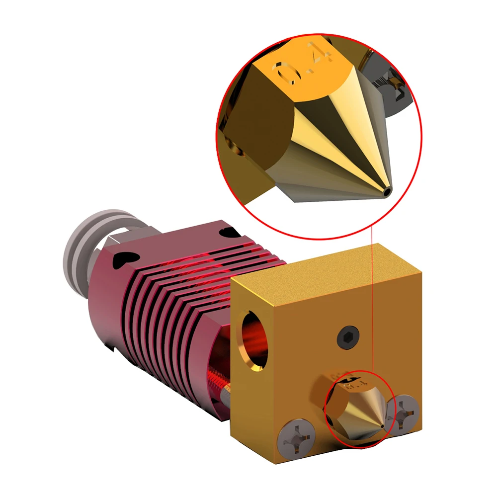 La stampante 3D MK8 ha assemblato il corredo di estremità caldo del metallo pieno del blocchetto del radiatore dell'estrusore per CR-10/CR10/CR10S/Ender2/Ender3/Ender 5 stampanti Hotend